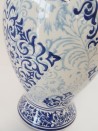 OUTLET- CERAMICZNA WAZA/ AMFORA/ WAZON W GRANATOWO- NIEBIEKIE KWIATY 17X32CM