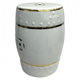 Stolik ceramiczny biało- złoty 45cm