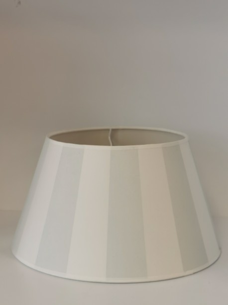 Outlet- Abażur stożek w kremowo- oliwkowe pasy 30x19x17cm