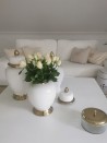 WAZA- WAZON CERAMICZNY BIAŁO- ZŁOTY S